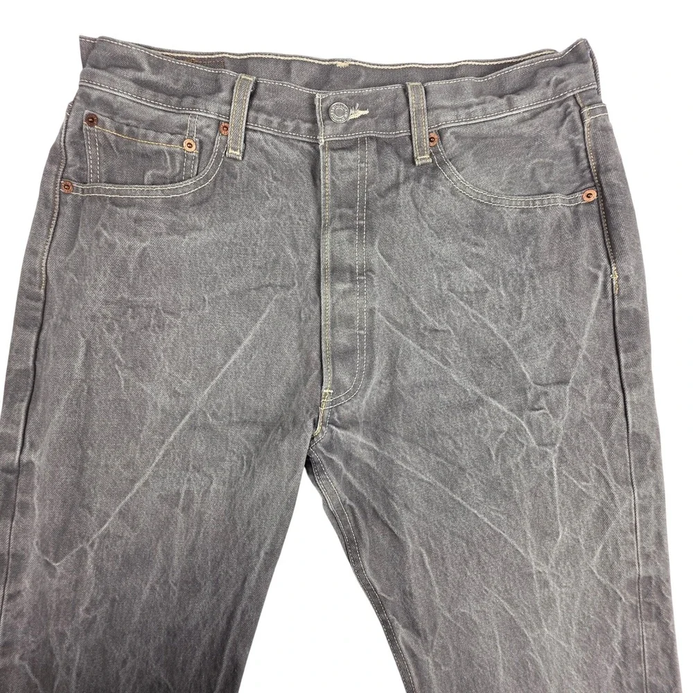 Levi's 501XX Mens Jeans‎ 35x32 (32x29 measured) Straight Leg Gray Wash Denim